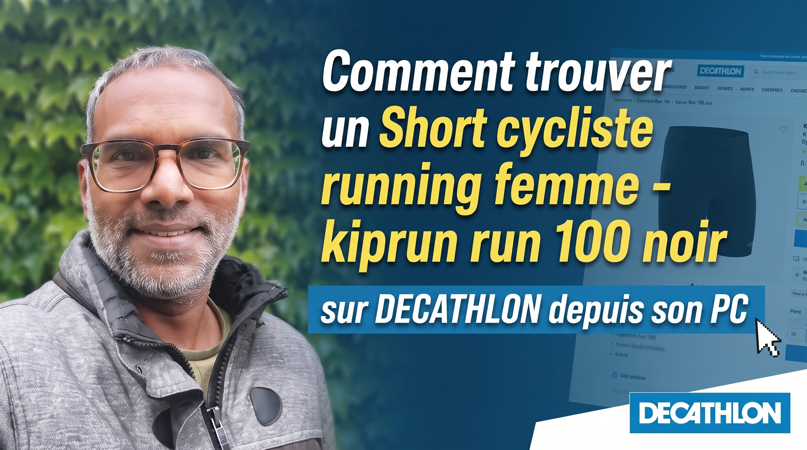 Tuto N°19 - Comment trouver un Short cycliste running femme - kiprun run 100 noir sur DECATHLON depuis son PC (MP4)